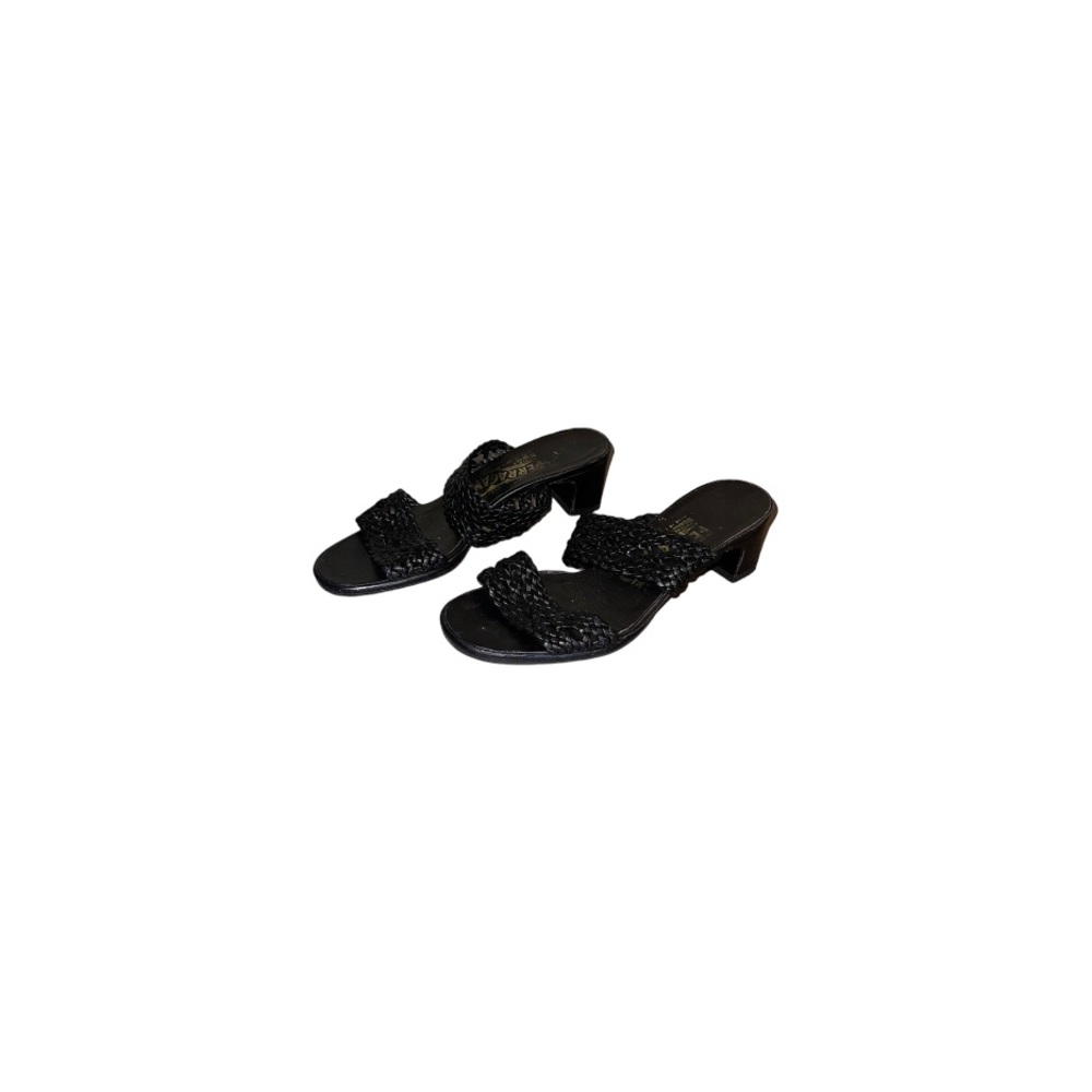Salvatore Ferragamo Black Braided Leather Sandals - Women’s Size 5